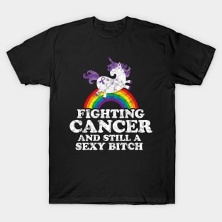 Fighting Still A Quote Unicorn Rainbow T-Shirt